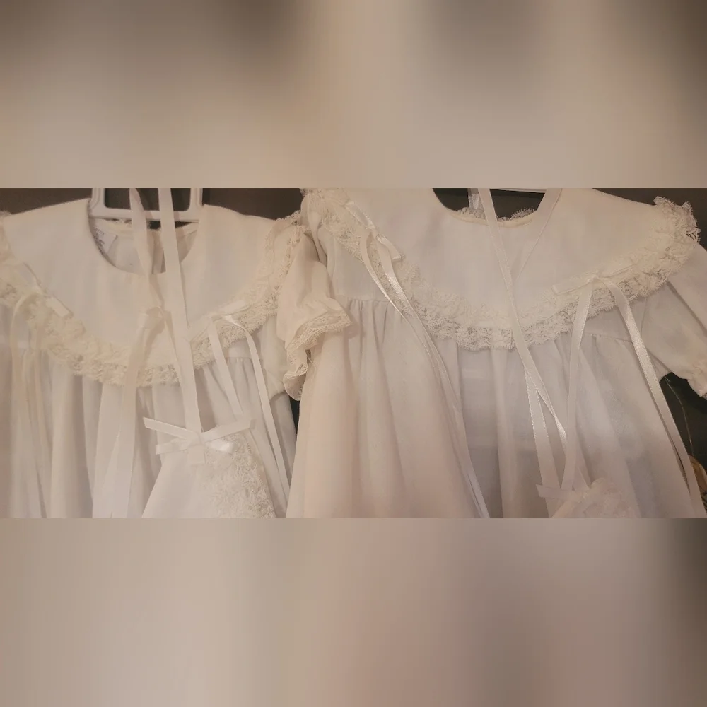 Vintage Mini World Inc Ruffle Tiered Apron Dress girls x2 (S & M)